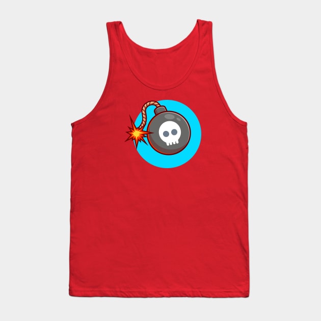 Bomb Cartoon Vector Icon Illustration Tank Top by Catalyst Labs